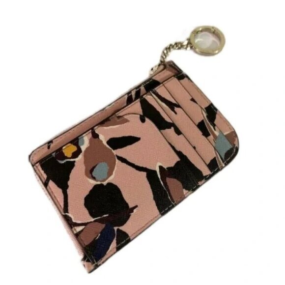 ♠️♠️ Kate Spade Cameron Paper Rose Floral Card Holder Keychain - Picture 4 of 7